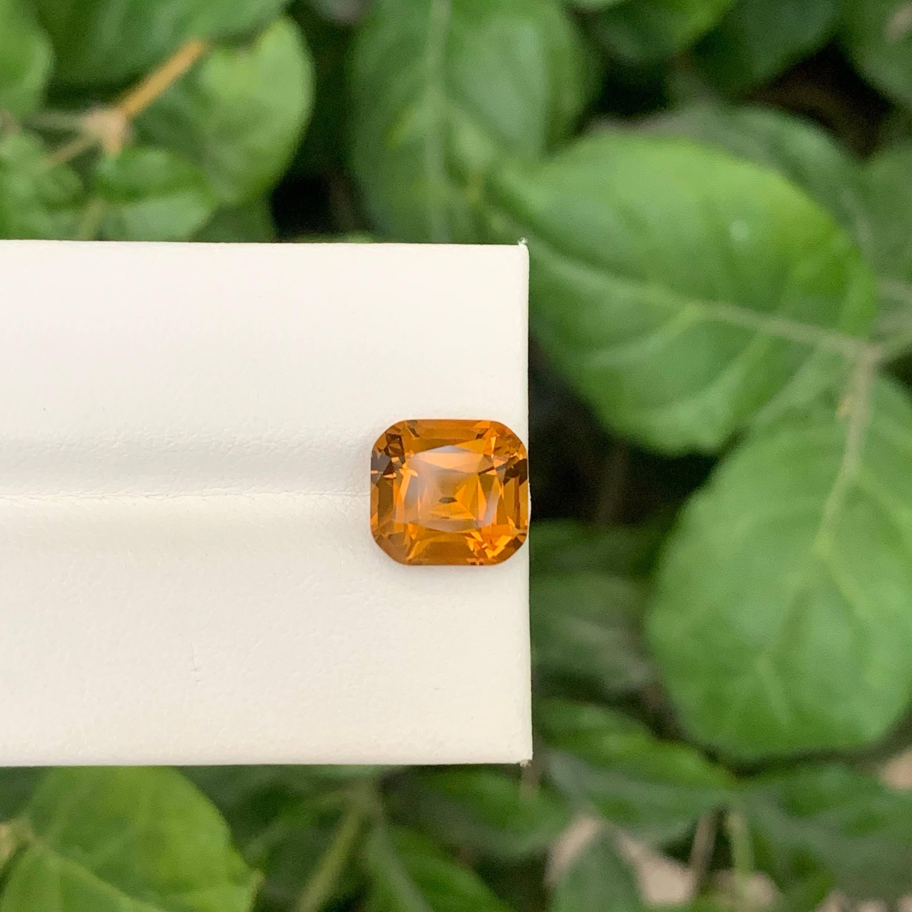 4.35 Carat Natural Loose Brownish Orange Citrine Cushion Cut Brazilian Gemstone (pierre précieuse brésilienne) en vente 3