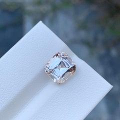 4.35 Carat Natural Loose Light Golden Topaz Cushion Shape Gem Pakistani Mine