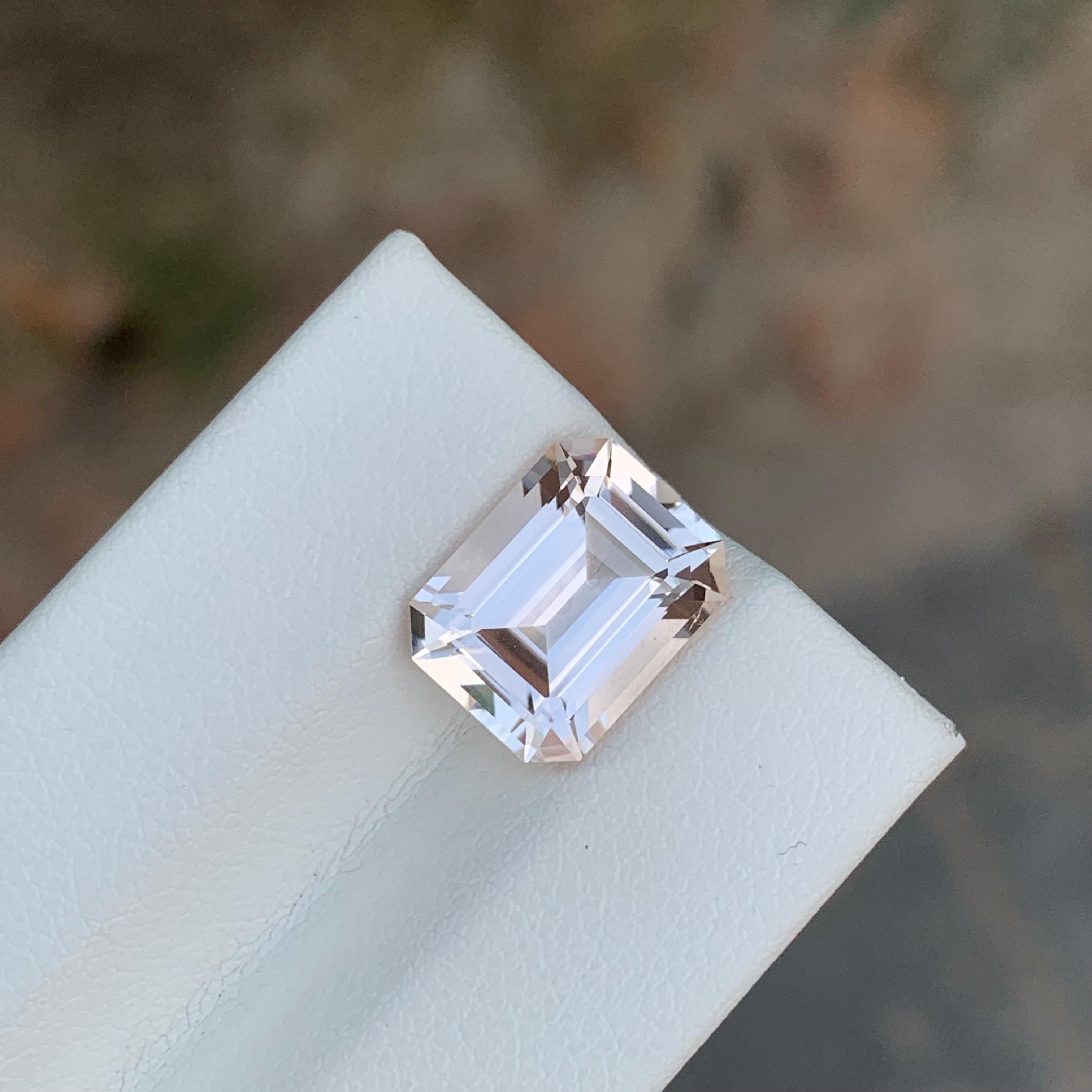 4,35 Karat Natürlicher loser heller goldener Morganit Smaragd Form Edelstein im Angebot 5