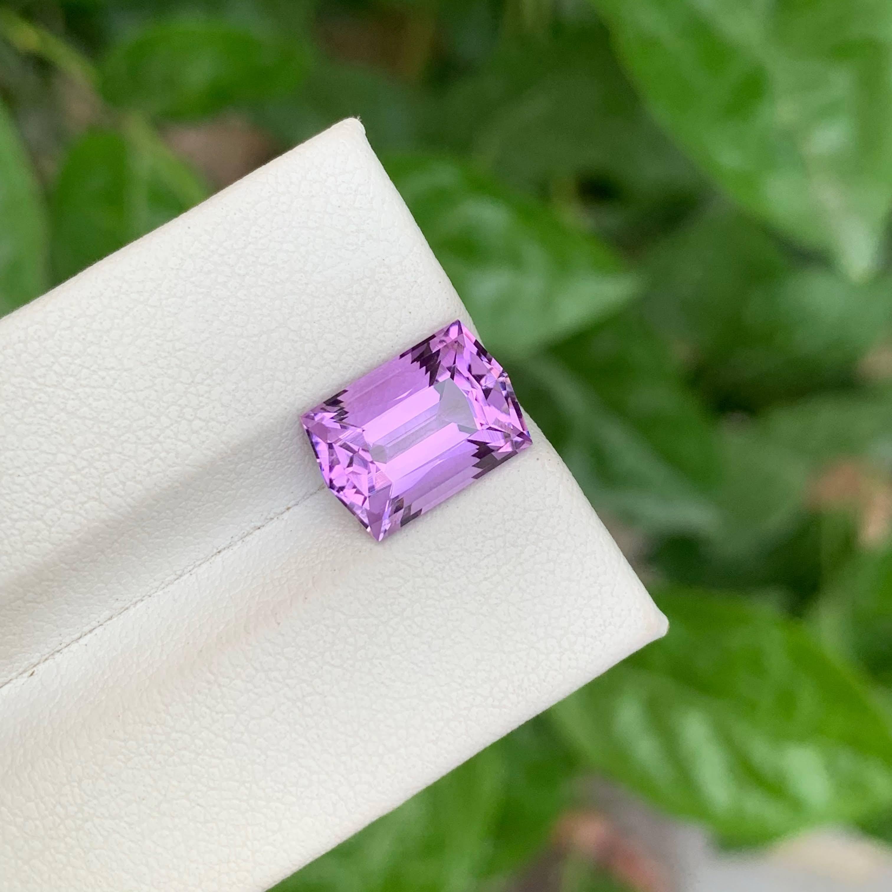 4.35 Carat Natural Loose Purple Amethyst Stone Fancy Cut Brazilian Gemstone For Sale 4