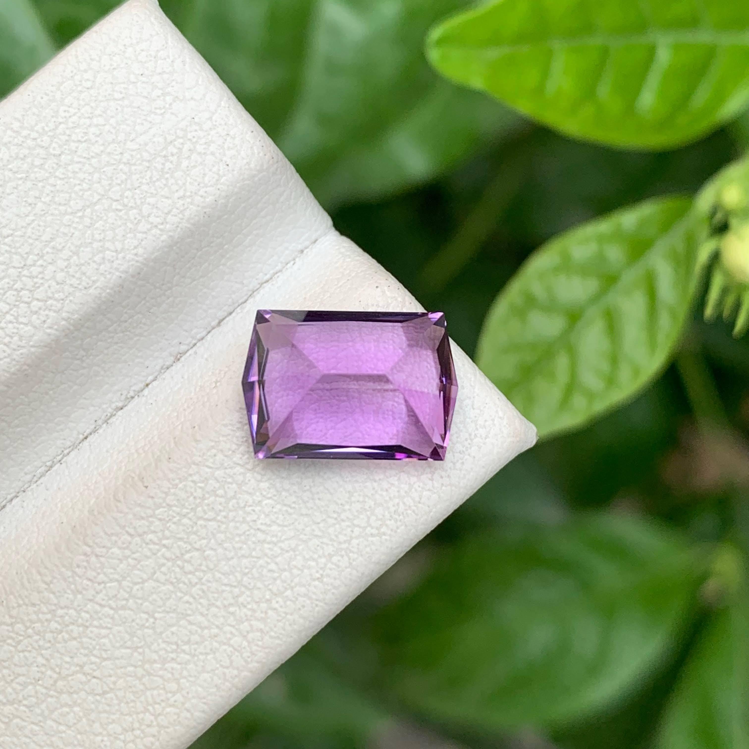 4.35 Carat Natural Loose Purple Amethyst Stone Fancy Cut Brazilian Gemstone For Sale 3