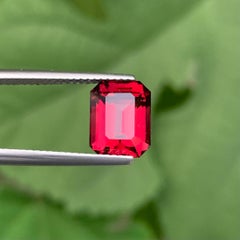 4.35 Carat Natural Loose Red Garnet Stone Emerald Cut Tanzanian Gemstone