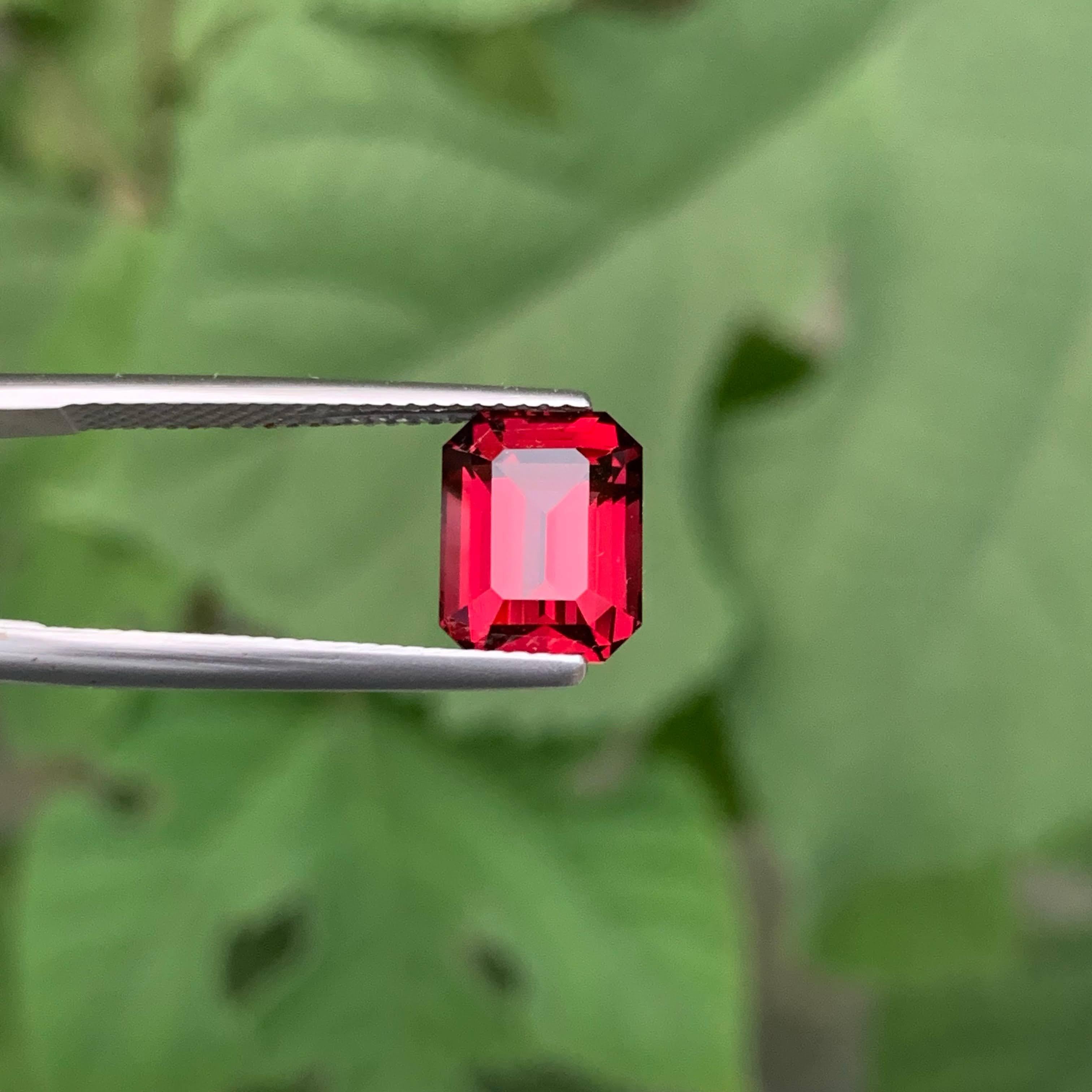 4.35 Karat natürlicher loser roter Granat Stein Smaragdschliff tansanischer Edelstein im Angebot 4