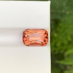 4.35 Carat Natural Loose Sunset Color Tourmaline Cushion Cut African Gemstone