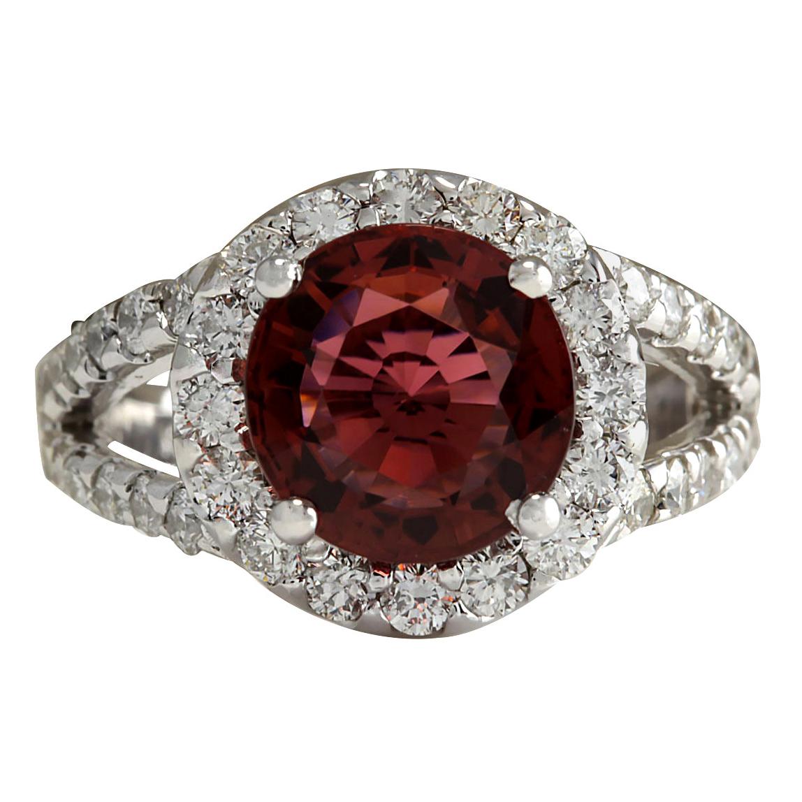 Tourmaline and White Diamond Ring in 18ct White Gold main image 0