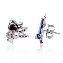 4.35 Carat Opal Diamond 18 Karat Gold Stud Earrings
