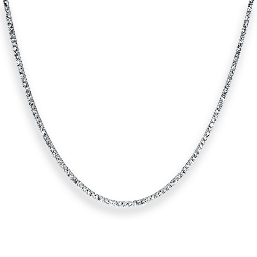Mark Broumand 4.35 Carat Round Brilliant Cut Diamond Necklace In New Condition In Los Angeles, CA