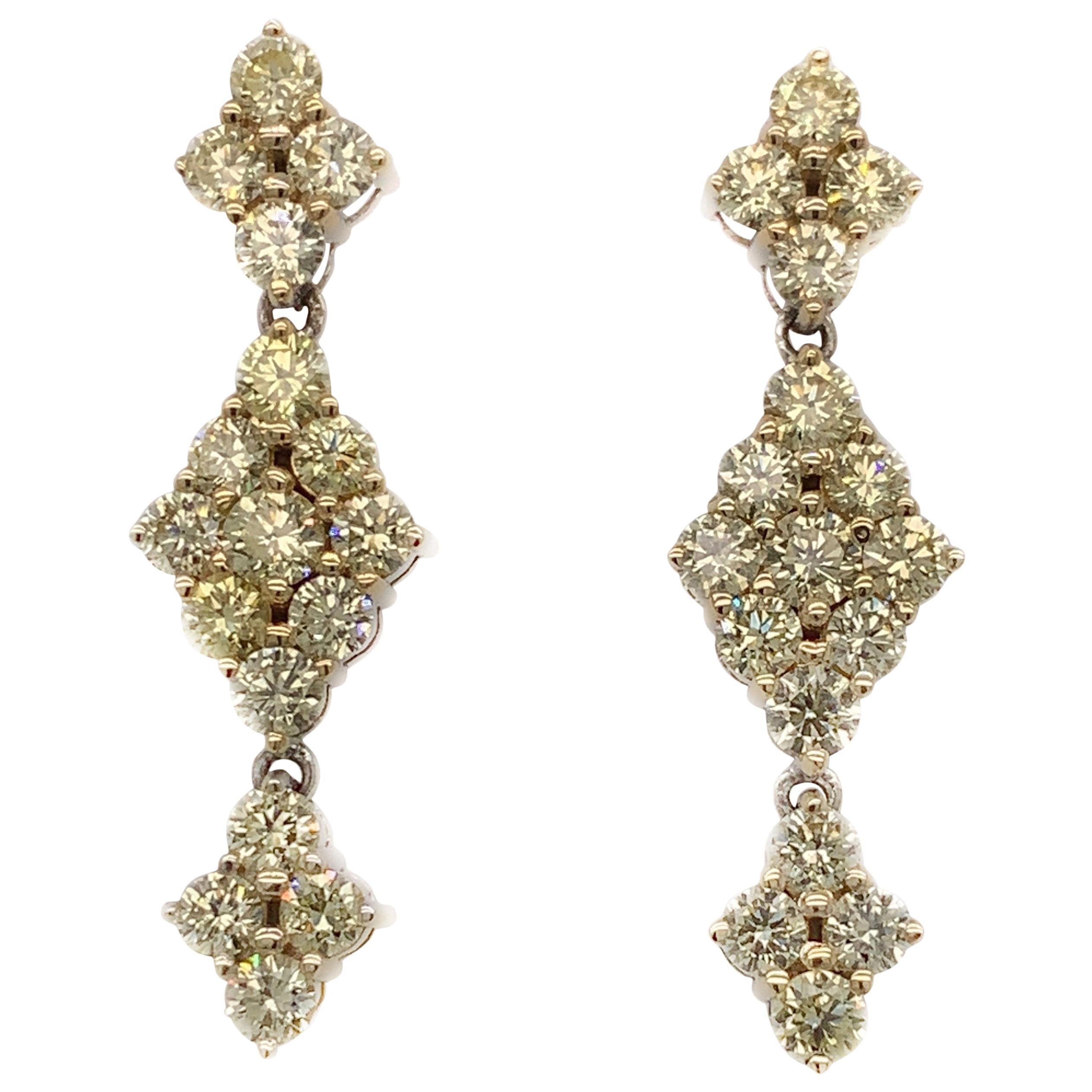 4.35 Carat yellow Diamond Cocktail Earrings