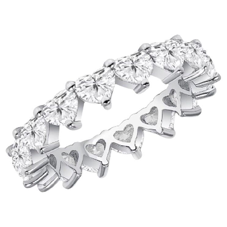 For Sale:  4.35 CTW. Diamond Heart Shape Eternity Band H, VS in 14K Gold with Prong Setting