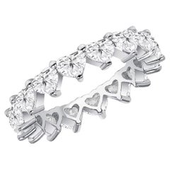 4.35 CTW. Bracelet d'éternité en or 14 carats avec diamant en forme de cœur H, VS et monture à griffes