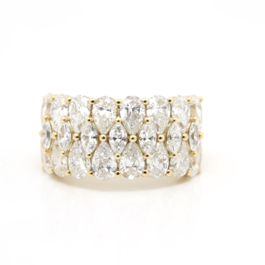 Mixed Cut 4.350 carat weight of Pear-shaped & Marquise-Shaped Diamond Ring For Sale