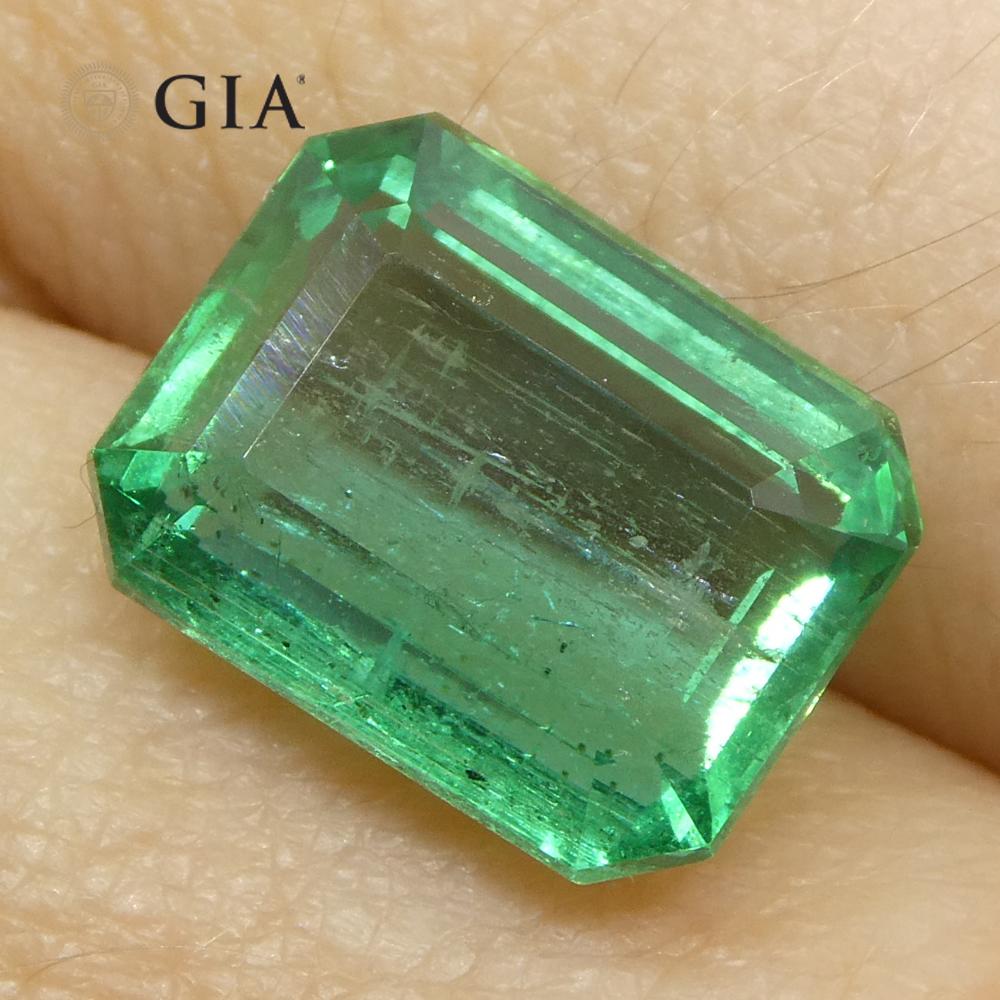 4,35ct Achteck-/Smaragdschliff Grüner Smaragd GIA zertifiziert Sambia (F1) im Angebot 9