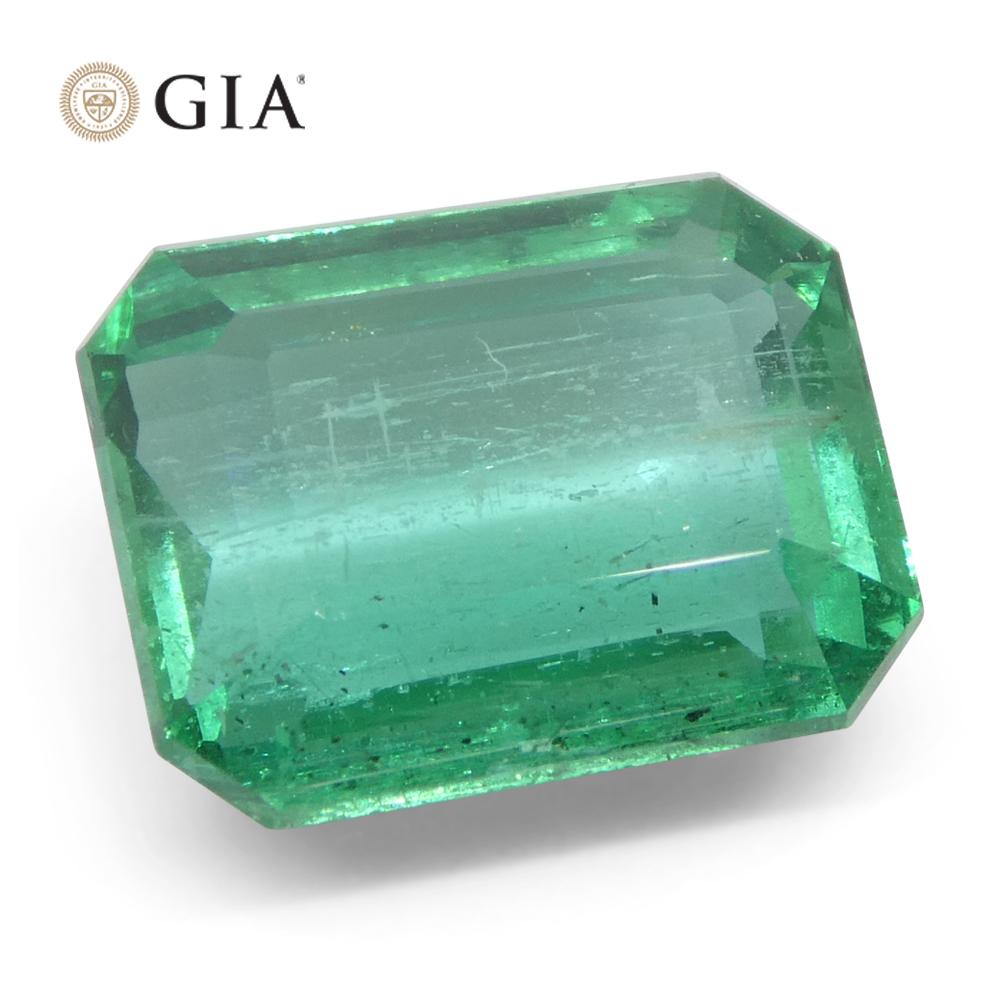 4,35ct Achteck-/Smaragdschliff Grüner Smaragd GIA zertifiziert Sambia (F1) im Angebot 1