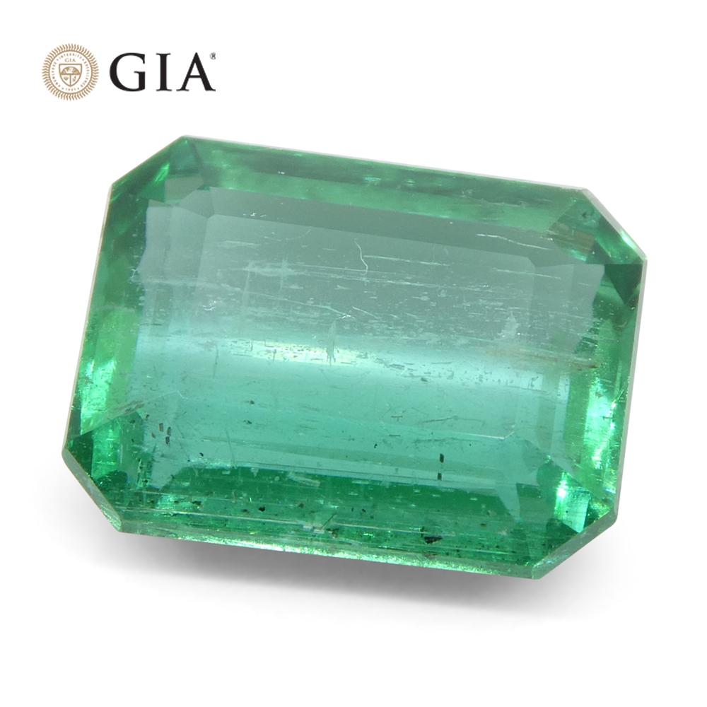 4,35ct Achteck-/Smaragdschliff Grüner Smaragd GIA zertifiziert Sambia (F1) im Angebot 3