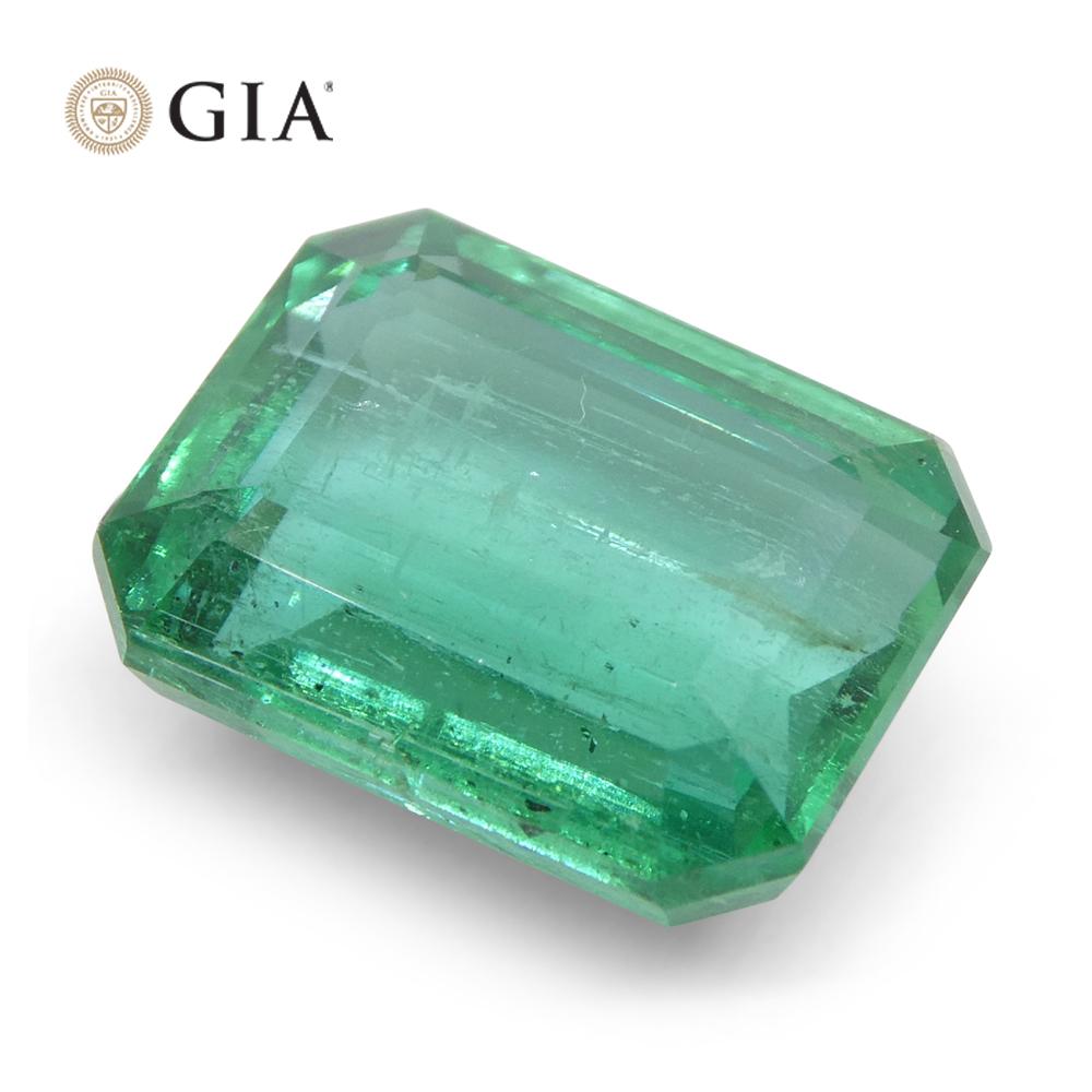 4,35ct Achteck-/Smaragdschliff Grüner Smaragd GIA zertifiziert Sambia (F1) im Angebot 5