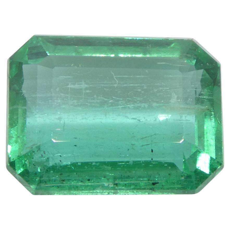 4.35ct Octagonal/Emerald Cut Green Emerald GIA Certified Zambia (F1)