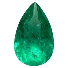Esmeralda colombiana verde brillante de 4,36 quilates - Lágrima talla pera Birthstone de mayo