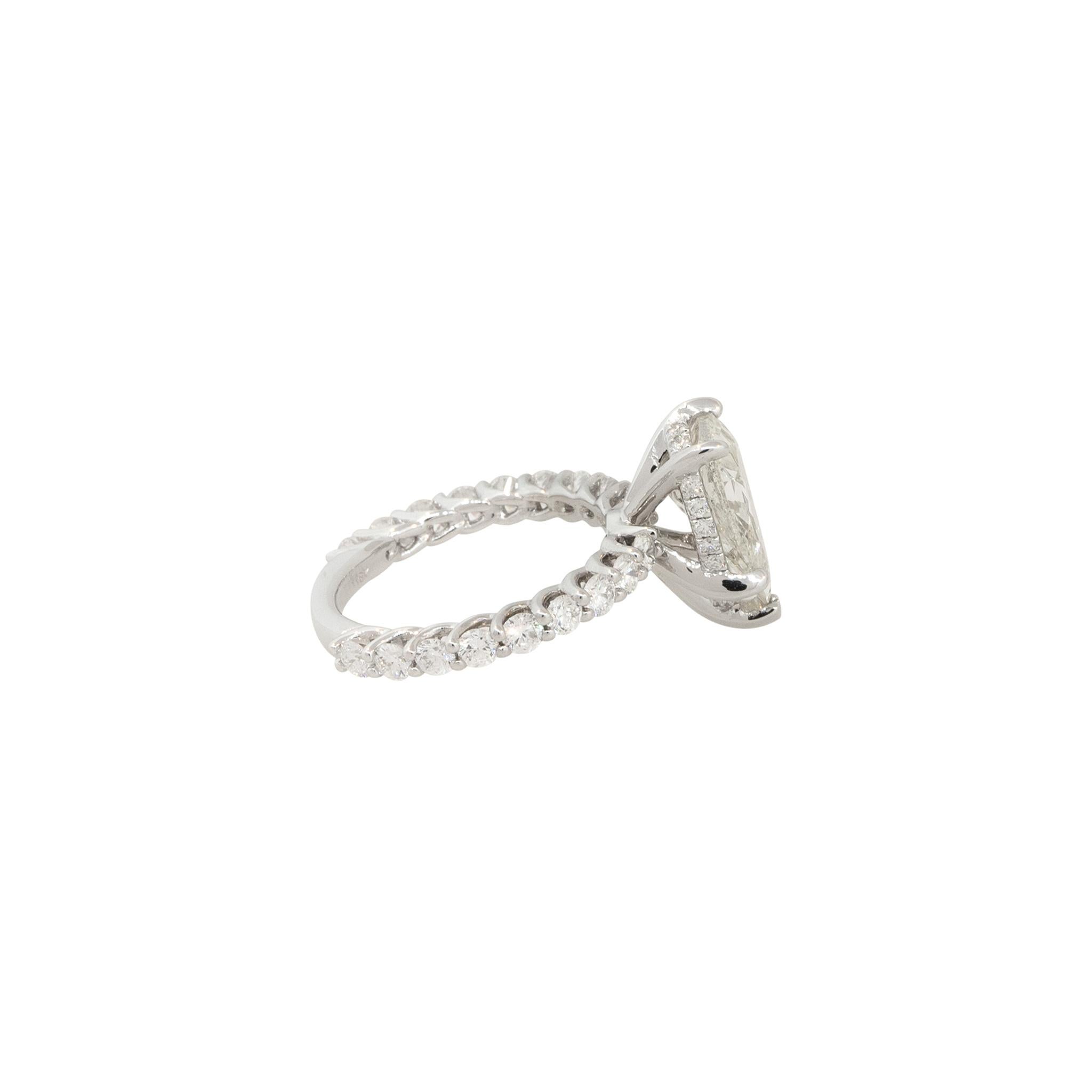 Pear Cut 4.36 Carat Pear Shaped Diamond Engagement Ring 18 Karat In Stock 