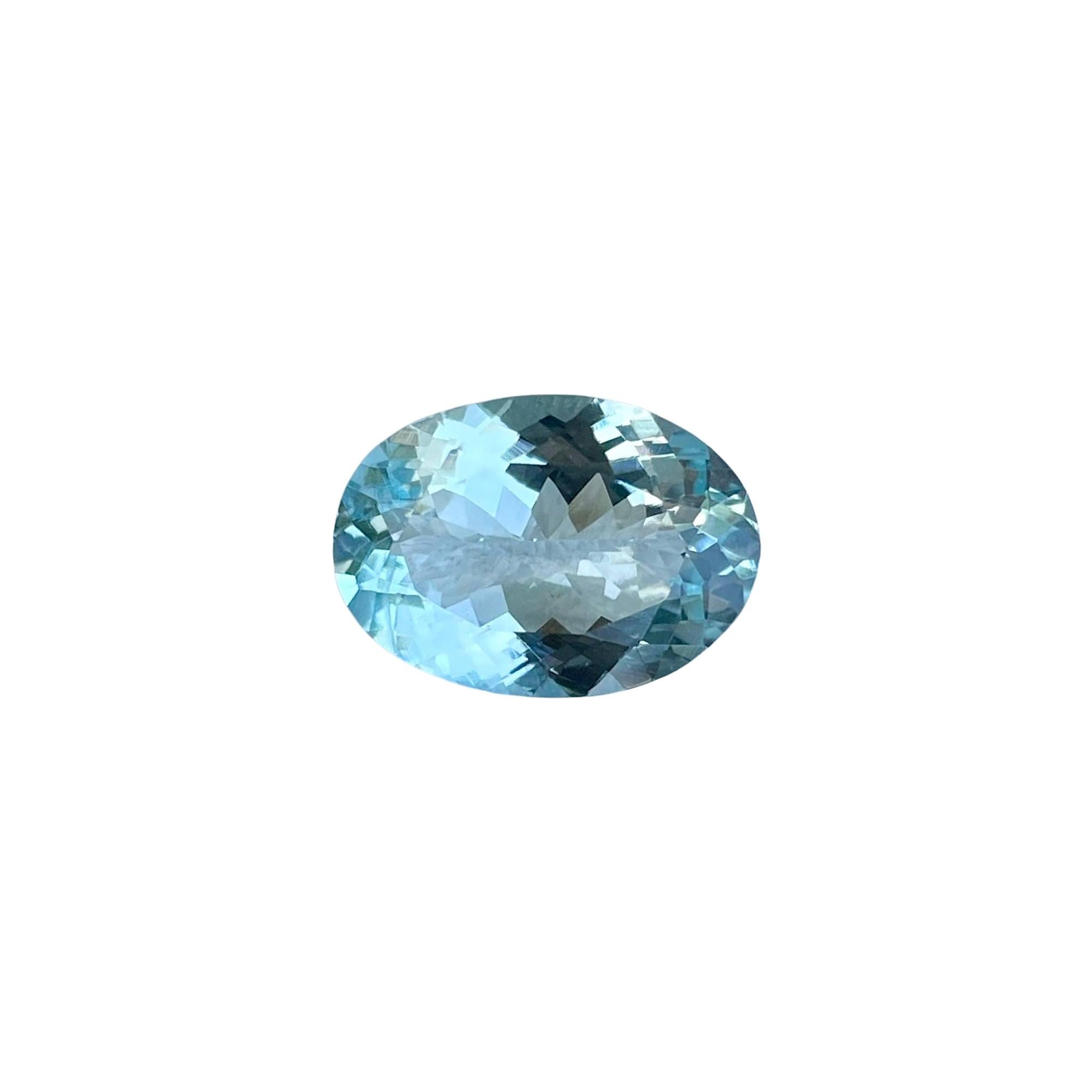 4.36 quilates Piedra Aguamarina Azul Talla Ovalada Piedra Preciosa Africana Natural en venta 3