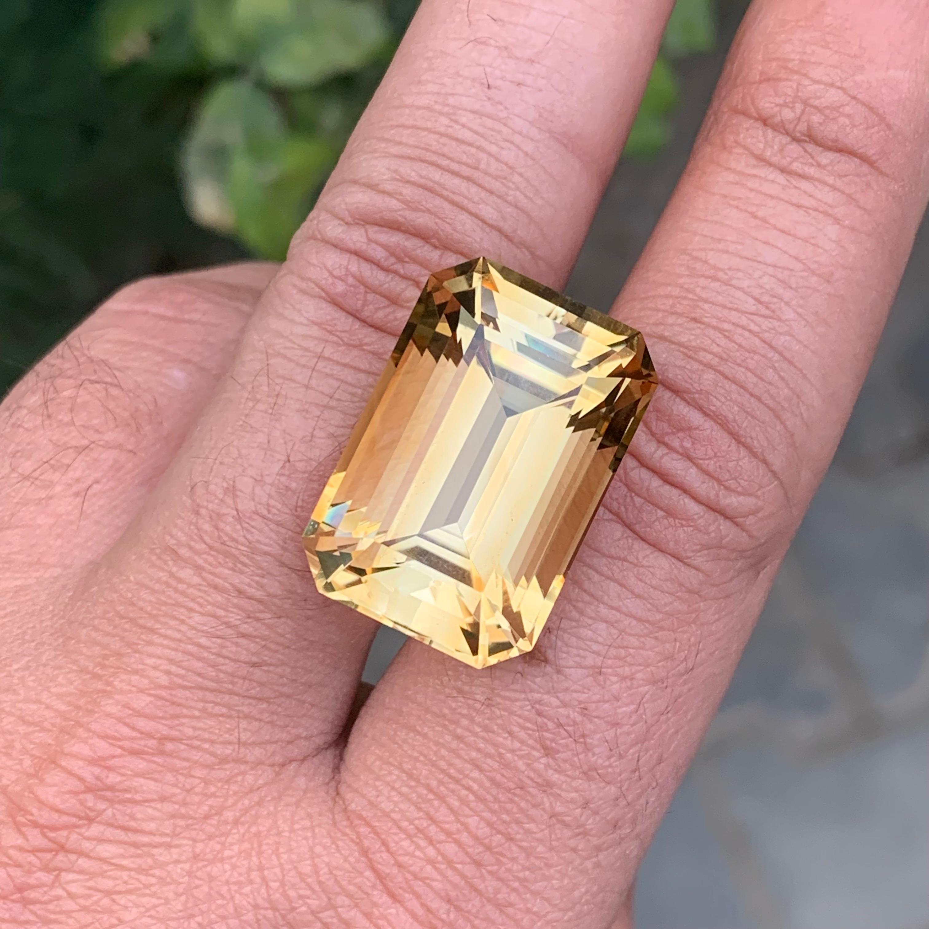 43.60 Karat natürlicher loser gelber Citrin Smaragd Form Edelstein im Angebot 6