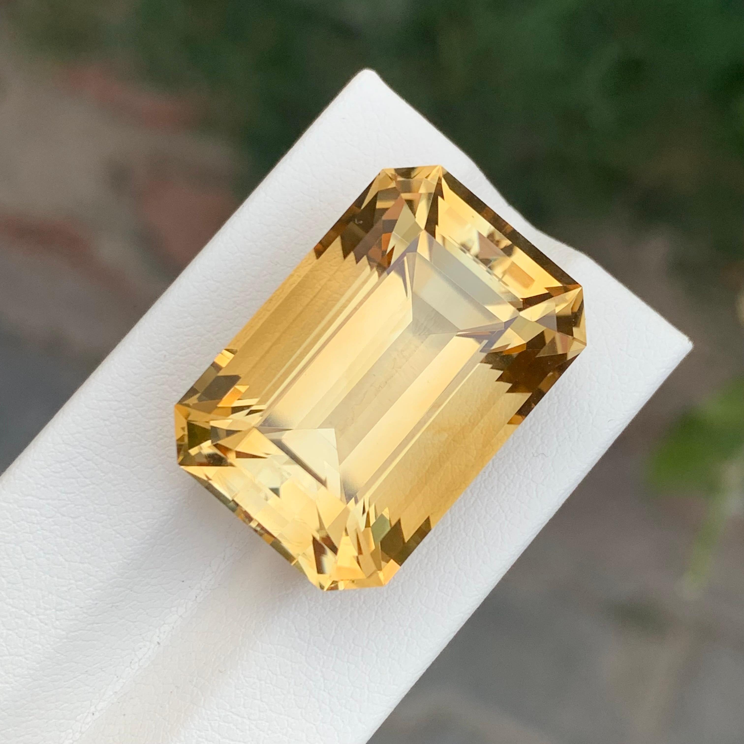 43.60 Karat natürlicher loser gelber Citrin Smaragd Form Edelstein (Arts and Crafts) im Angebot