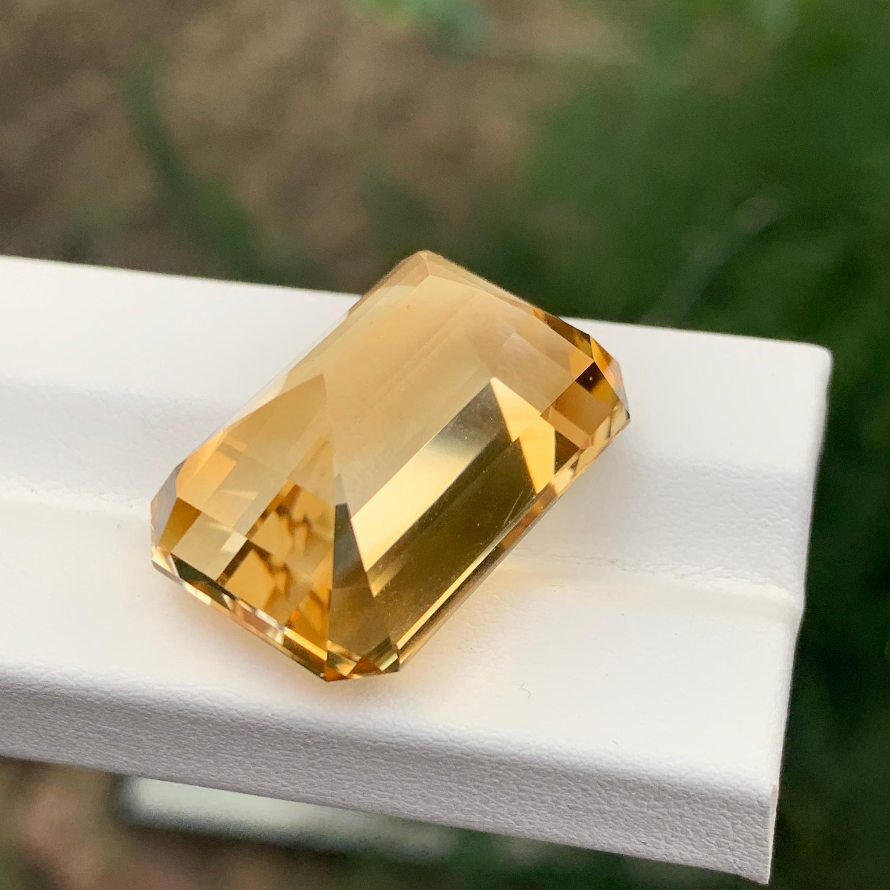 43.60 Karat natürlicher loser gelber Citrin Smaragd Form Edelstein im Angebot 3