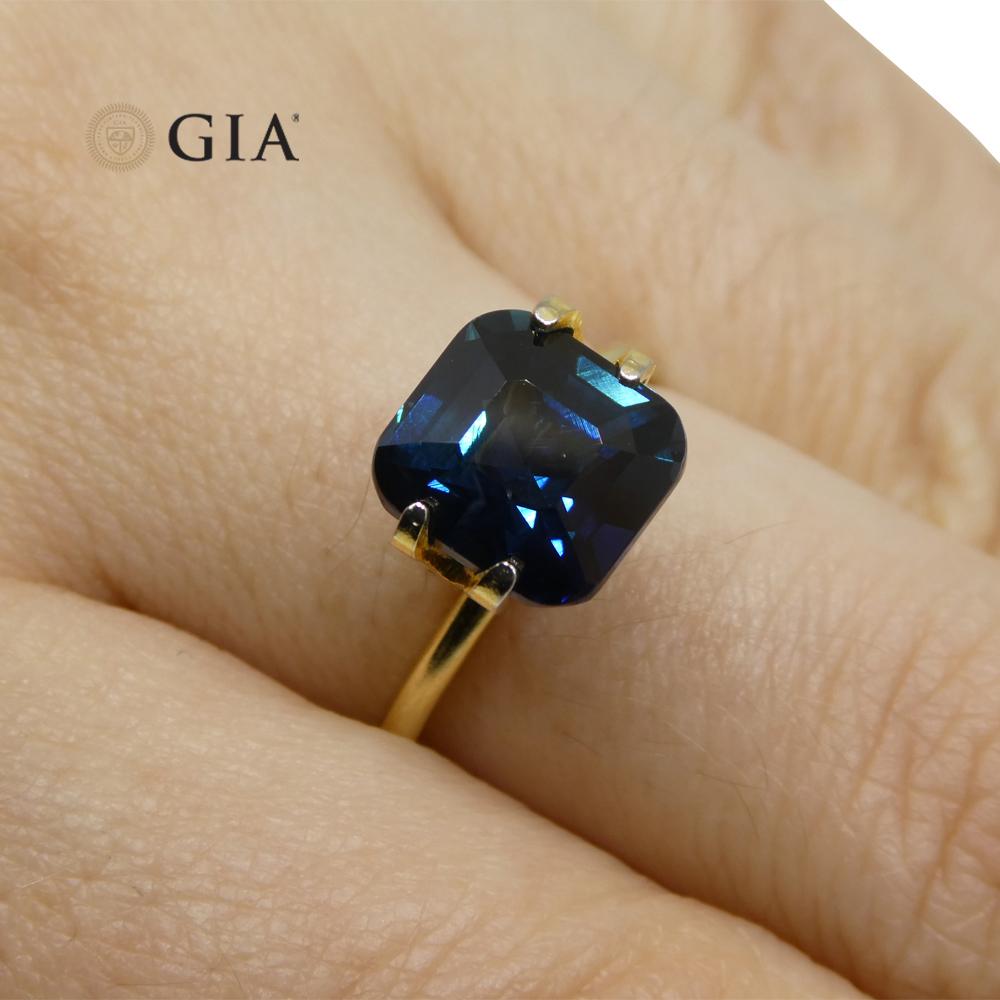 This is a stunning GIA Certified Sapphire
 

The GIA report reads as follows:

GIA Report Number: 5222613699
Shape: Cushion
Cutting Style: Step Cut
Cutting Style: Crown:
Cutting Style: Pavilion:
Transparency: Transparent
Color: Blue