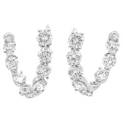 Used 4.36CT Diamond Huggies Earrings