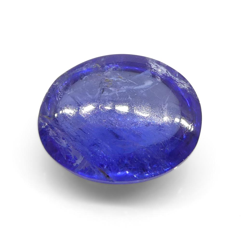 4.36ct Oval Sugarloaf Double Cabochon Violet Blue Tanzanite from Tanzania In New Condition For Sale In Toronto, Ontario