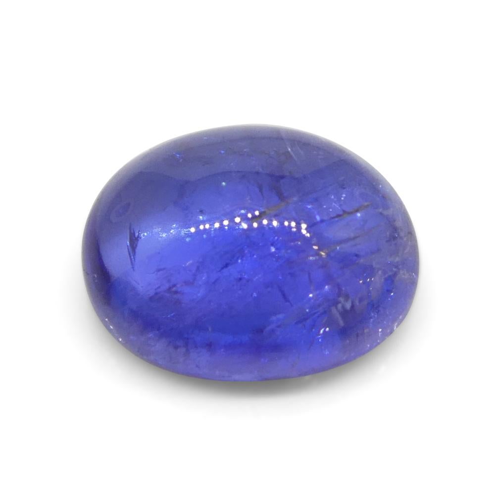 4.36ct Oval Sugarloaf Double Cabochon Violet Blue Tanzanite from Tanzania For Sale 3