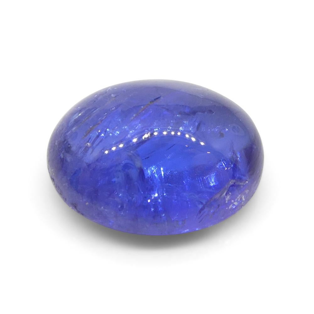 4.36ct Oval Sugarloaf Double Cabochon Violet Blue Tanzanite from Tanzania For Sale 4