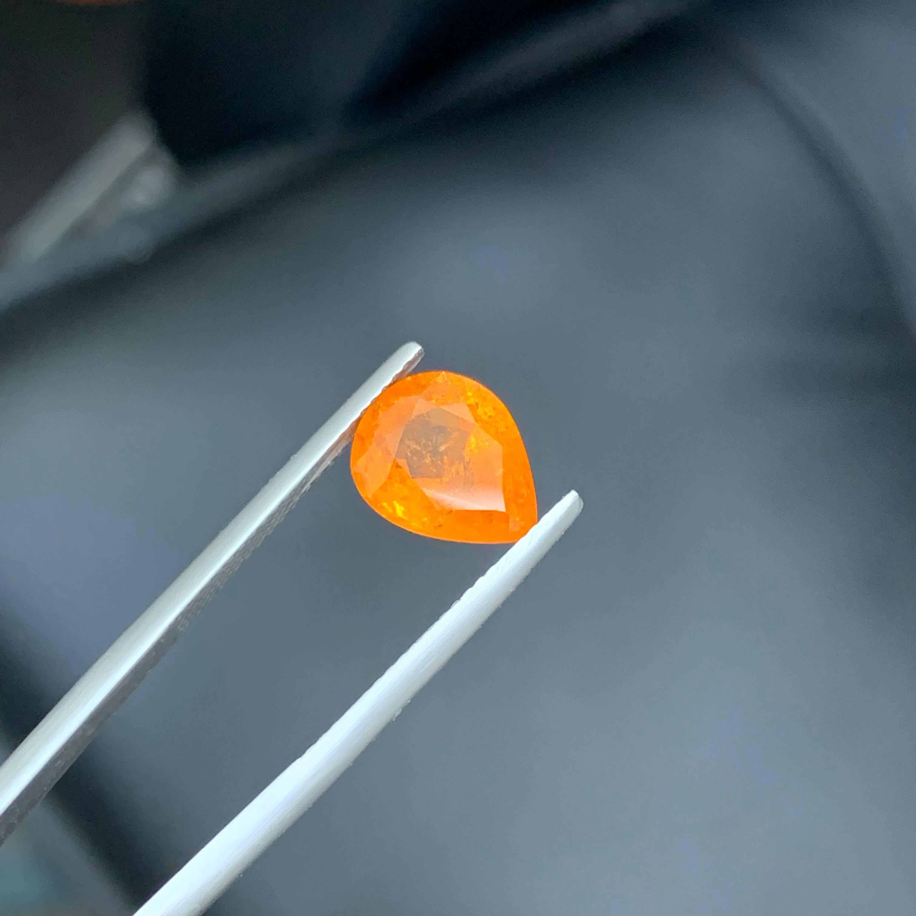 4.37 Carat Certified Natural Loose Spessartite Garnet Pear Cut African Gemstone (pierre précieuse africaine) en vente 4