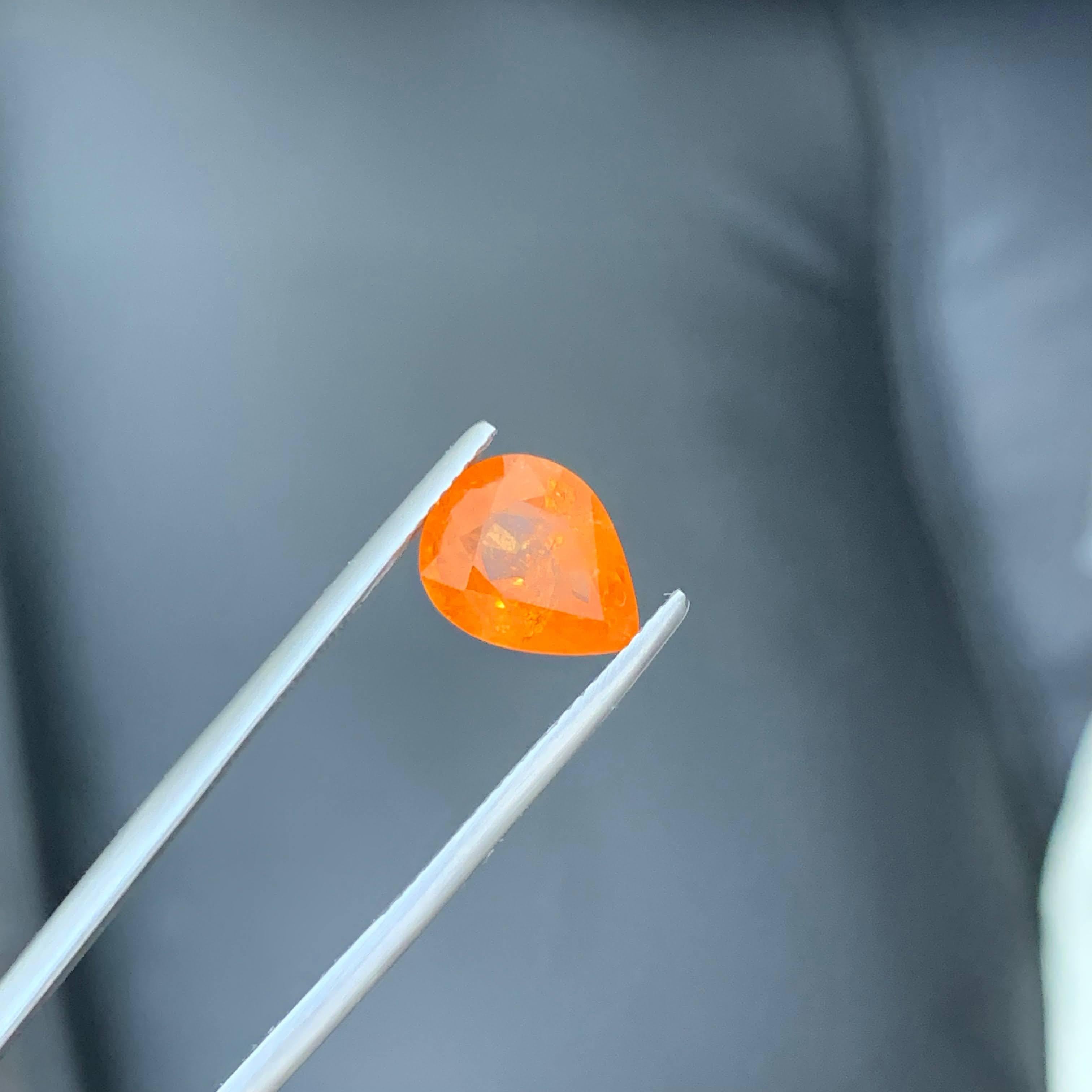 4.37 Carat Certified Natural Loose Spessartite Garnet Pear Cut African Gemstone (pierre précieuse africaine) en vente 5