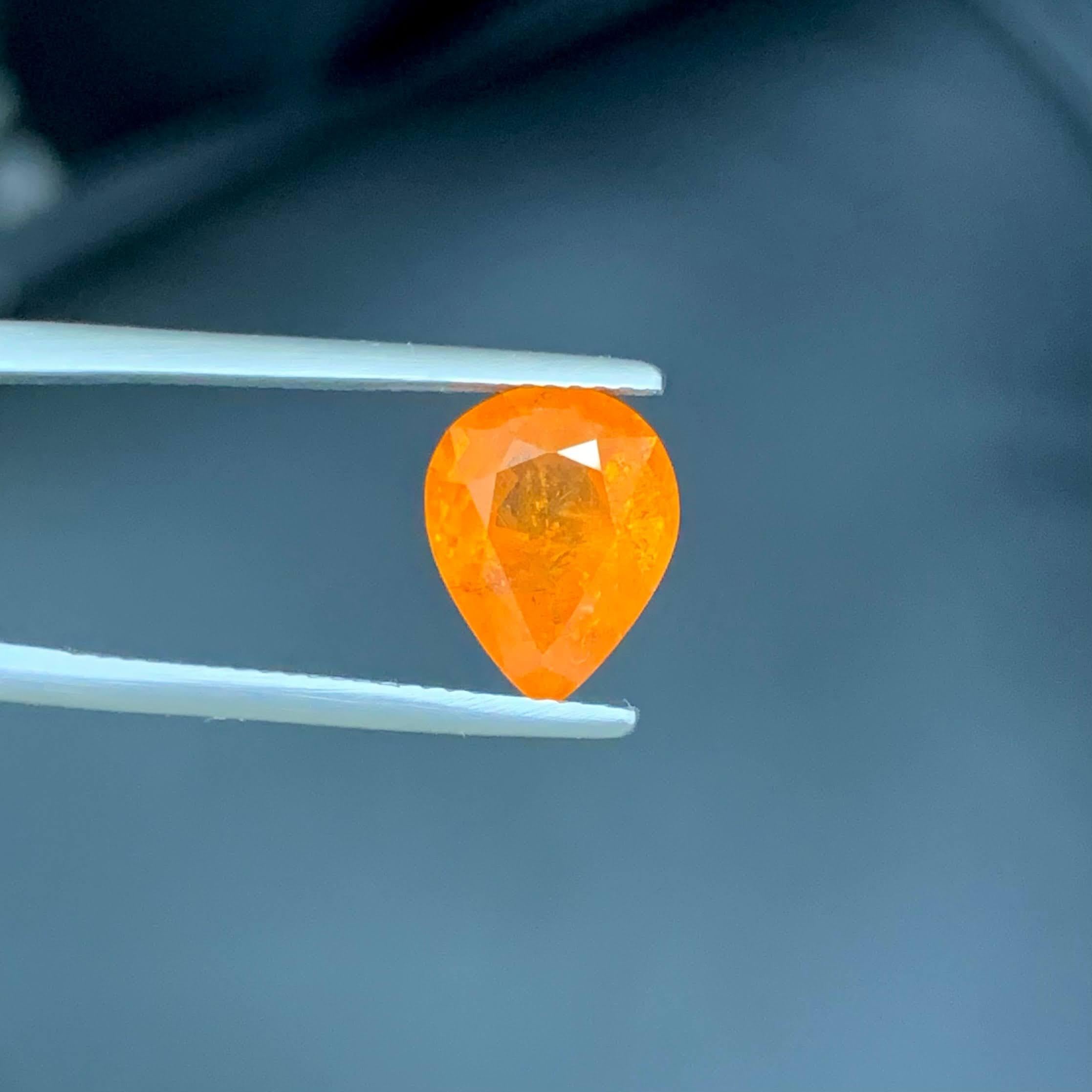 Poids 4,37 carats 
Dimensions 11.01x8.75x5.44mm
Traitement Aucun 
Origine Afrique 
Clarity SI
Forme Coupe Poire 




Ce magnifique grenat spessartite certifié naturel en vrac de 4,37 carats présente une teinte rouge-orange vive qui rayonne de
