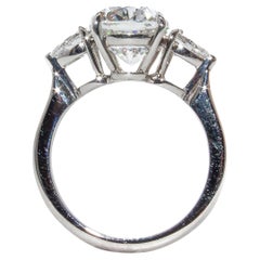 4.37 Carat Cushion Statement Brilliant White 18K Gold Quiet Power Signature