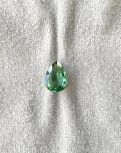 4.37 Carats Green Tourmaline Pear Faceted Cut stone For Ring Natural Gemstone