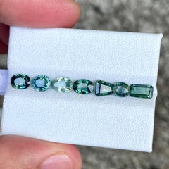 4.37 Carats Teal Sapphire Stones 7 Pieces Gemstones Lot from Madagascar