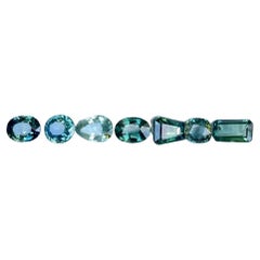 4.37 Carats Teal Sapphire Stones 7 Pieces Gemstones Lot from Madagascar