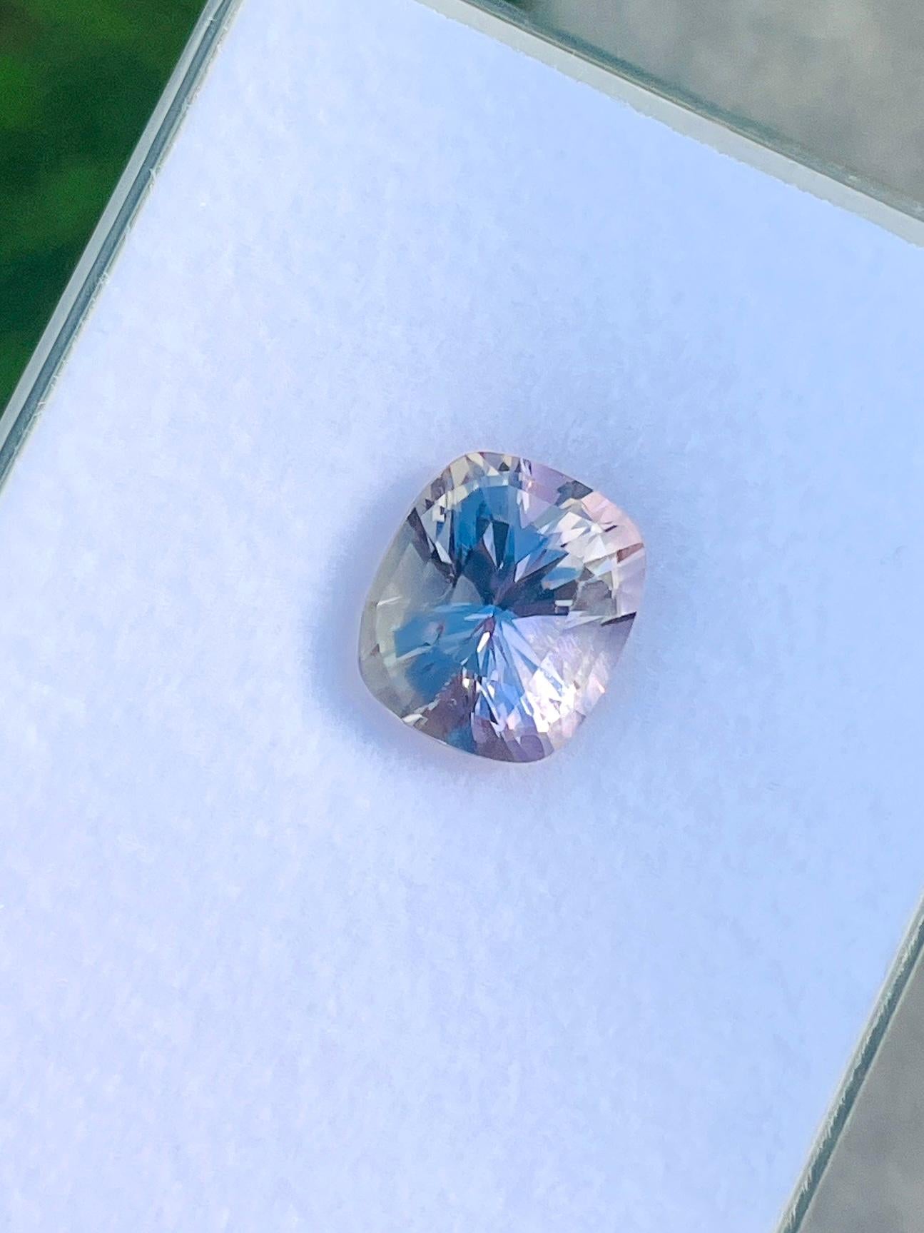 4,37 Karat Natürlicher Zoisit (Tansanit) Unerhitzt zwei Farben Präzisionsschliff im Angebot 3