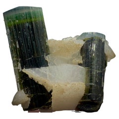 Antique 43.71 Gram Stunning Dual Bi Color Tourmaline on Specimen from Afghanistan 