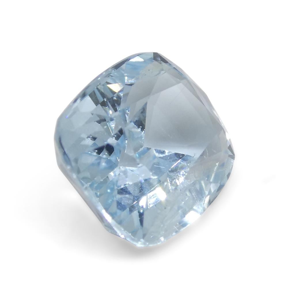 4.37ct Cushion Blue Aquamarine from Brazil For Sale 5