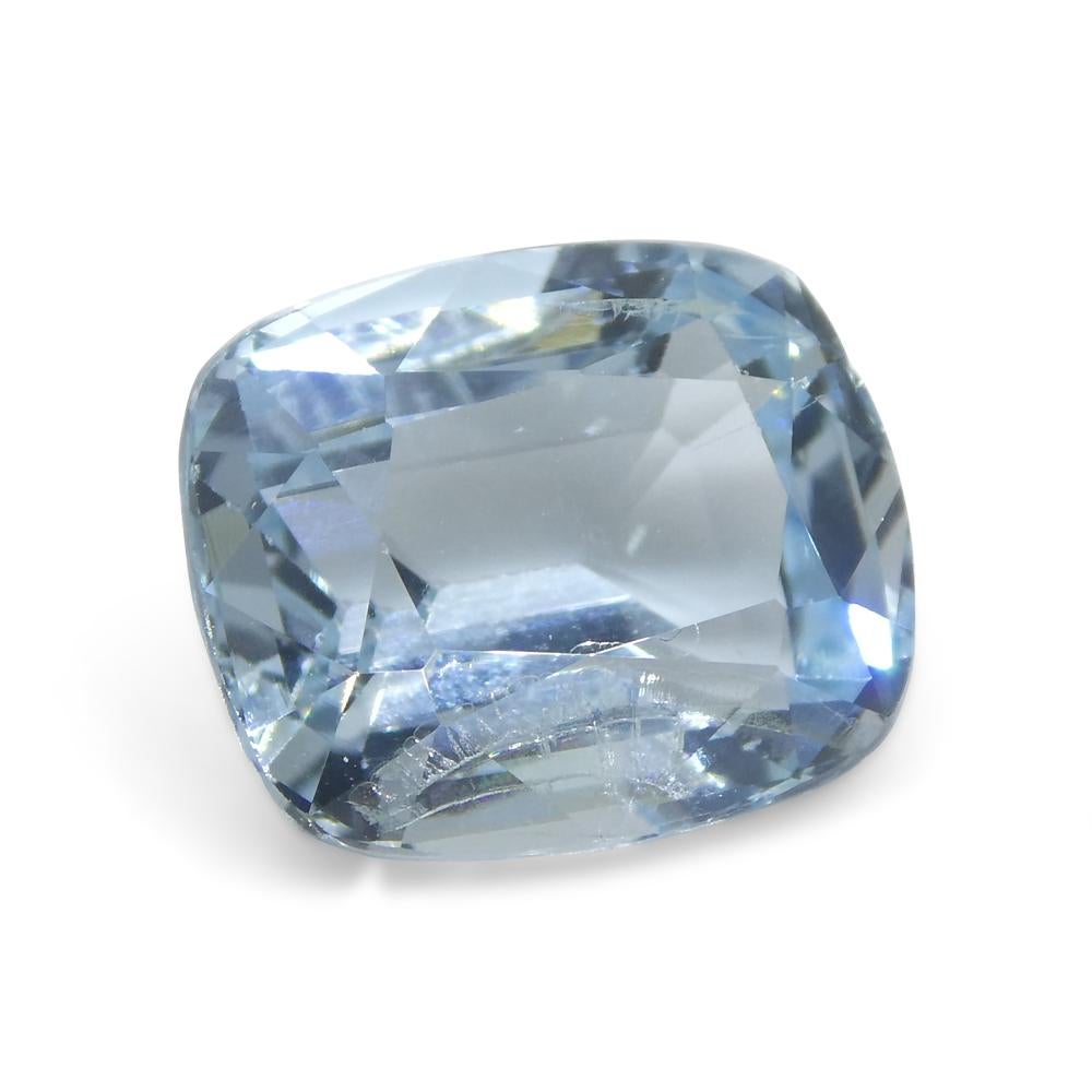 4.37ct Cushion Blue Aquamarine from Brazil For Sale 6