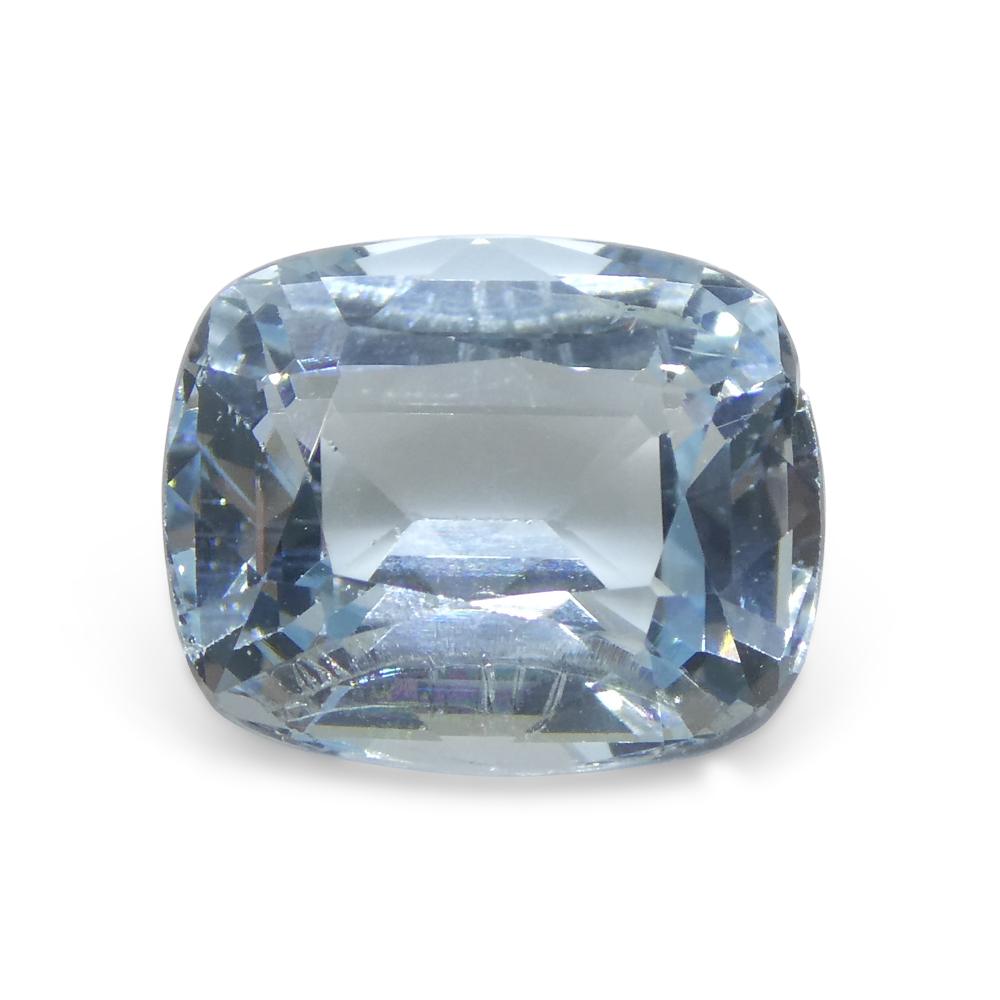 4.37 Carat Cushion Blue Aquamarine from Brazil In New Condition For Sale In Toronto, Ontario