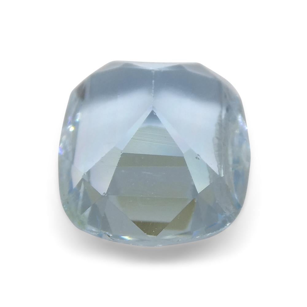 Women's or Men's 4.37 Carat Cushion Blue Aquamarine from Brazil For Sale