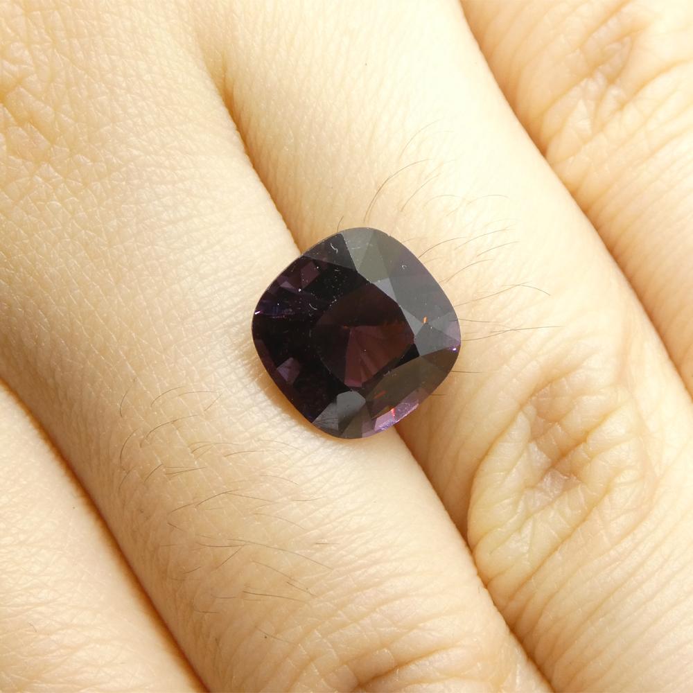 4.37ct Spinello viola rettangolare a cuscino dalla Birmania in vendita 9