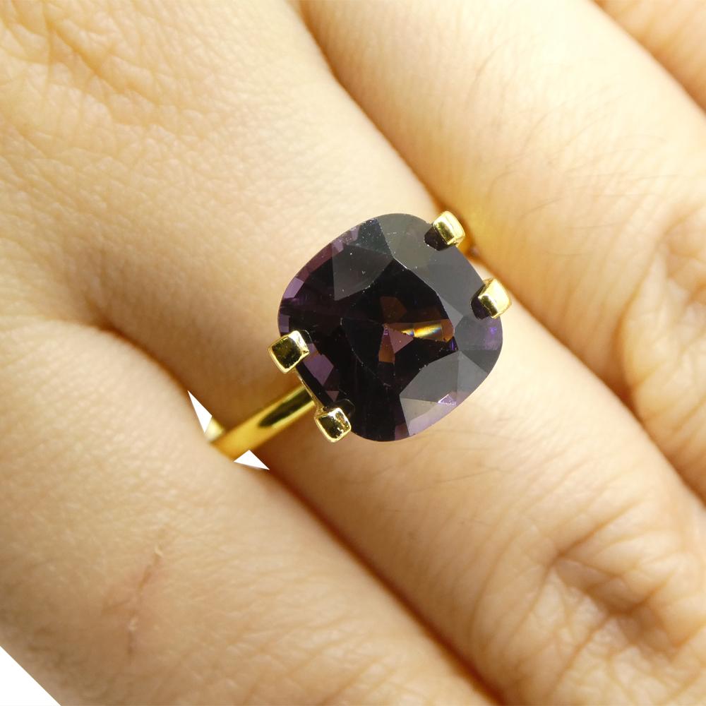 Taglio brillante 4.37ct Spinello viola rettangolare a cuscino dalla Birmania in vendita