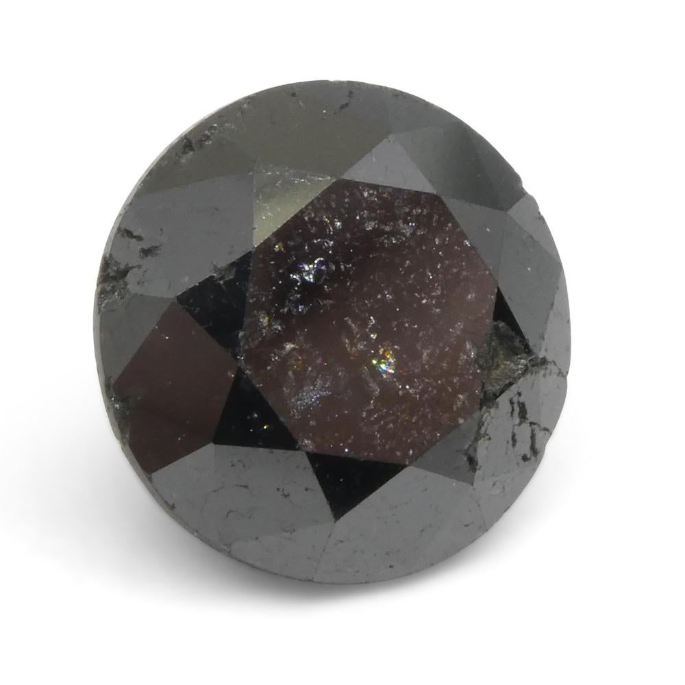 4.37ct Round Brilliant Cut Black Diamond  For Sale 1