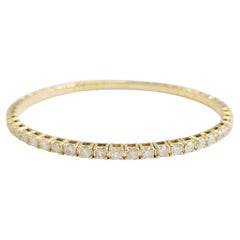 4.38 Carat Flexible Bangle Natural Diamond Yellow Gold 14 Karat