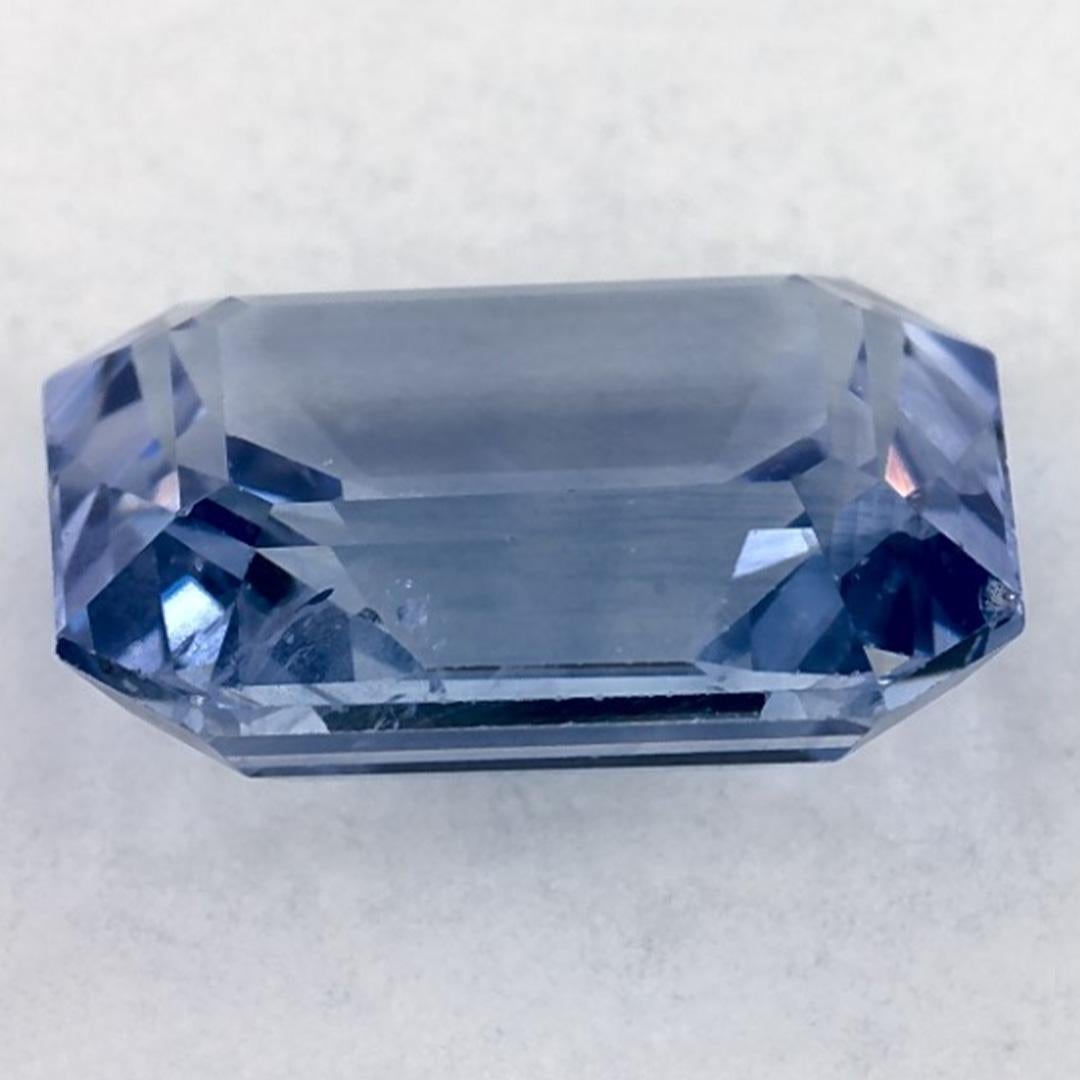 Women's or Men's 4.38 Ct Blue Sapphire Octagon Cut Loose Gemstone For Sale