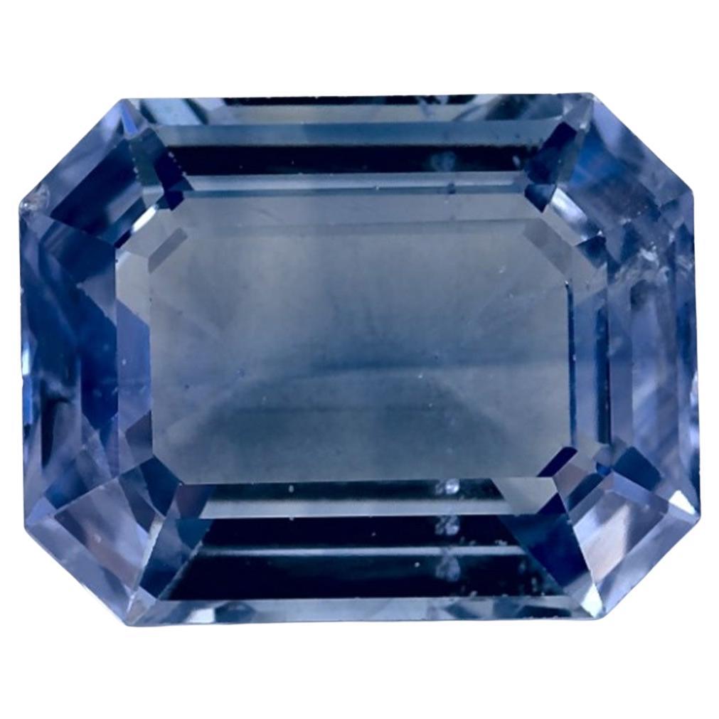 4.38 Ct Blue Sapphire Octagon Cut Loose Gemstone For Sale